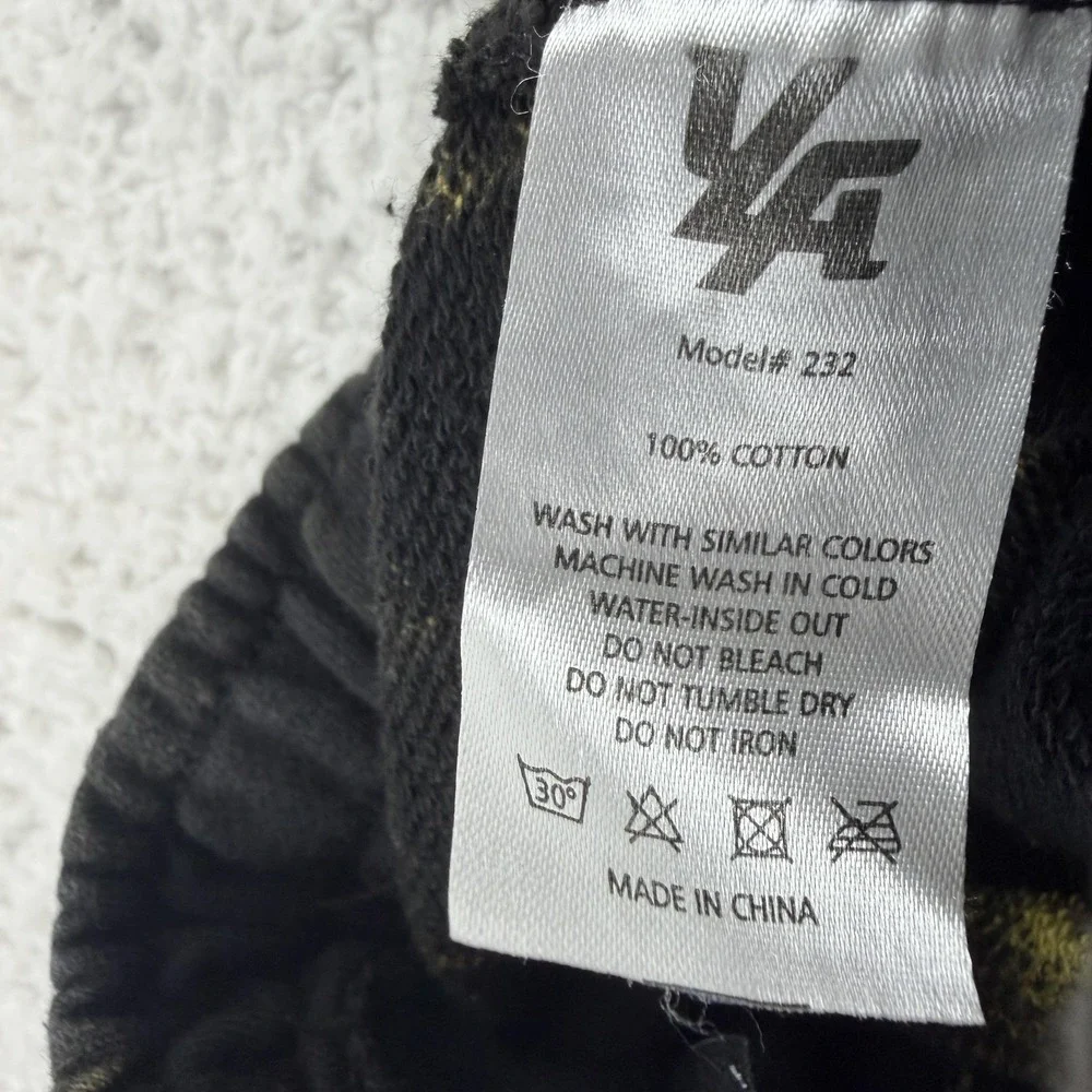 YoungLA Sweatpants Mens Small Black Tie Dye French Terry Jogger Pants Zip Pocket